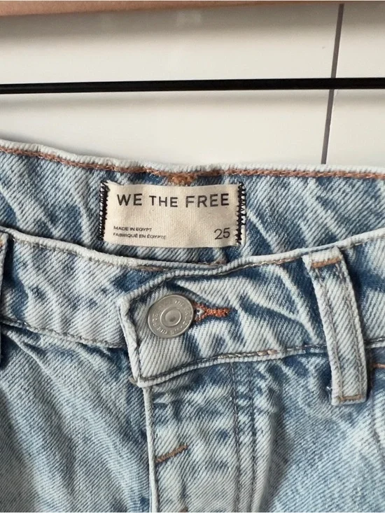 NWT Free People We The Free Good Luck Mid-Rise Barrel Jeans in Aegean - Picture 8 of 9